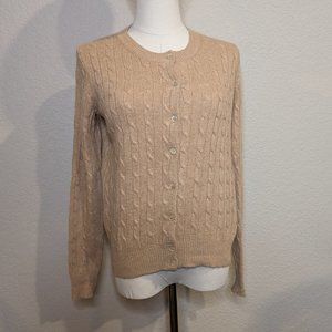 J. Crew Cableknit Wool Blend Cardigan | Tan | Sz S